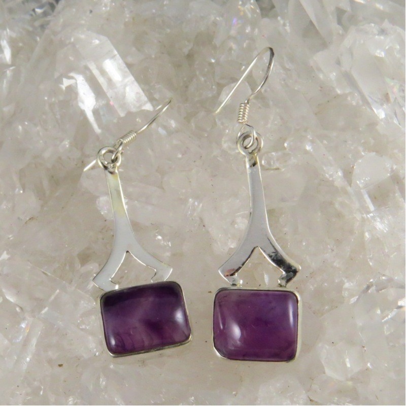 Pendientes amatista y plata Pendientes amatista y plata