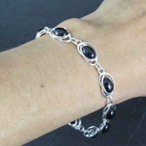 Pulsera joyería en plata azabache