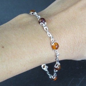 Pulsera joyería en plata ámbar