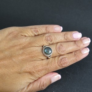 Anillo labradorita y plata