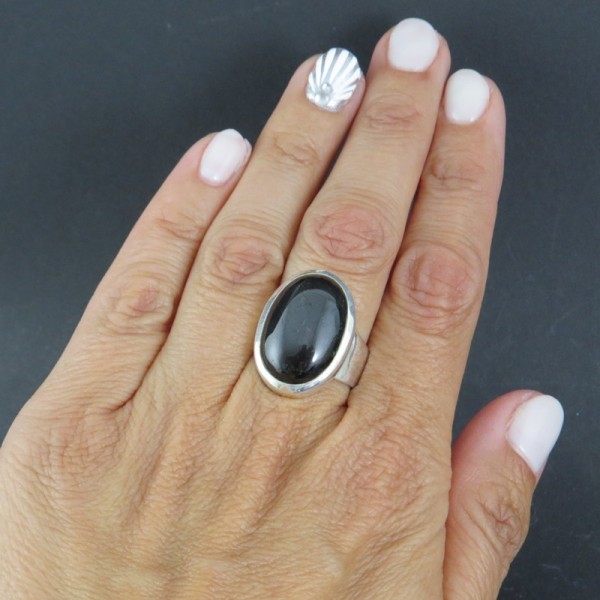 Anillo Black Star y plata 925 mm