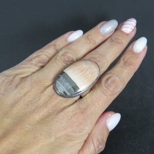 Anillo Celestobarita y plata