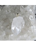 Colgante drusa cuarzo cristal de roca y plata