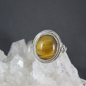 Anillo ojo de tigre y plata