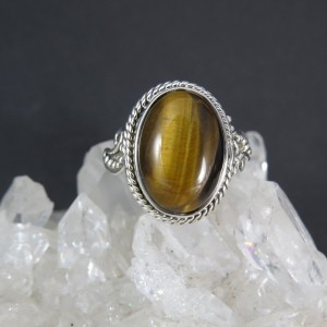 Anillo ojo de tigre y plata