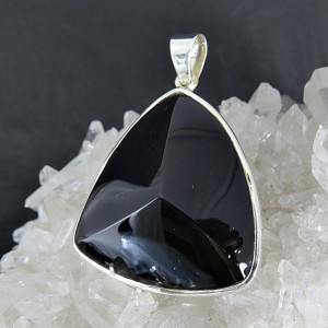 Colgante obsidiana arco iris y plata