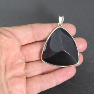 Colgante obsidiana arco iris y plata