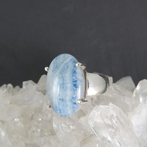 Anillo rodocrosita AZUL y plata