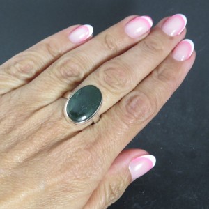 Anillo jade y plata