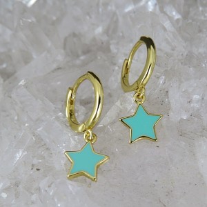 Pendientes Aros estrellas baño de oro