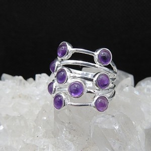 Anillo amatista y plata