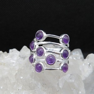 Anillo amatista y plata