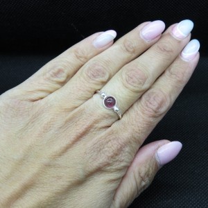 Anillo turmalina rosa y plata