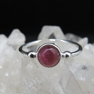 Anillo turmalina rosa y plata