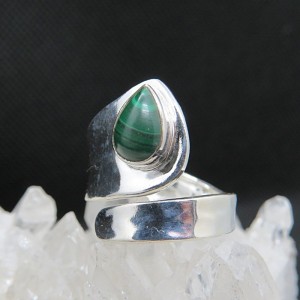 Anillo malaquita y plata