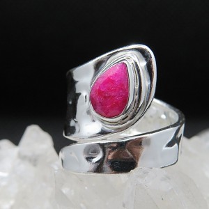 Anillo rubí y plata