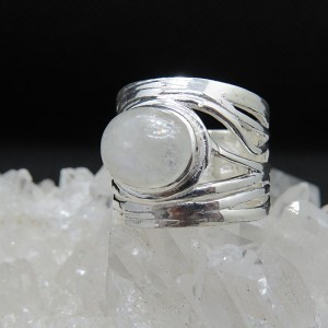 Anillo piedra luna y plata