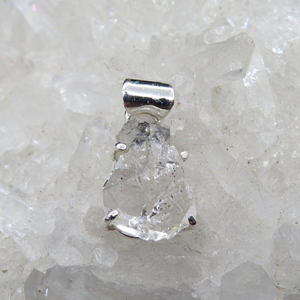 Colgante diamante Herkimer y plata