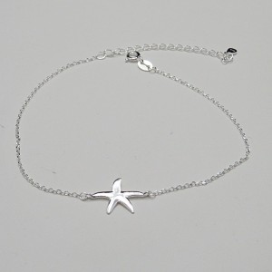 Pulsera Tobillera estrella de mar plata