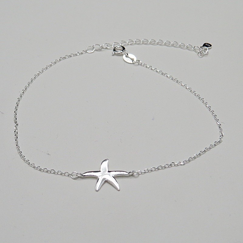 Pulsera Tobillera estrella de mar plata