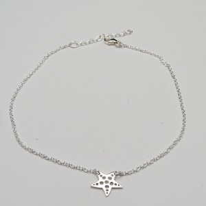 Pulsera Tobillera plata estrella de mar calada