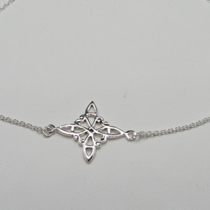 Pulsera Tobillera plata Nudo de Bruja