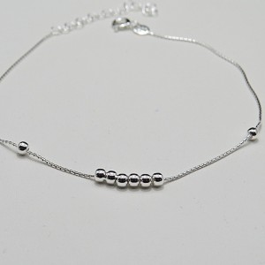 Pulsera Tobillera bolitas plata