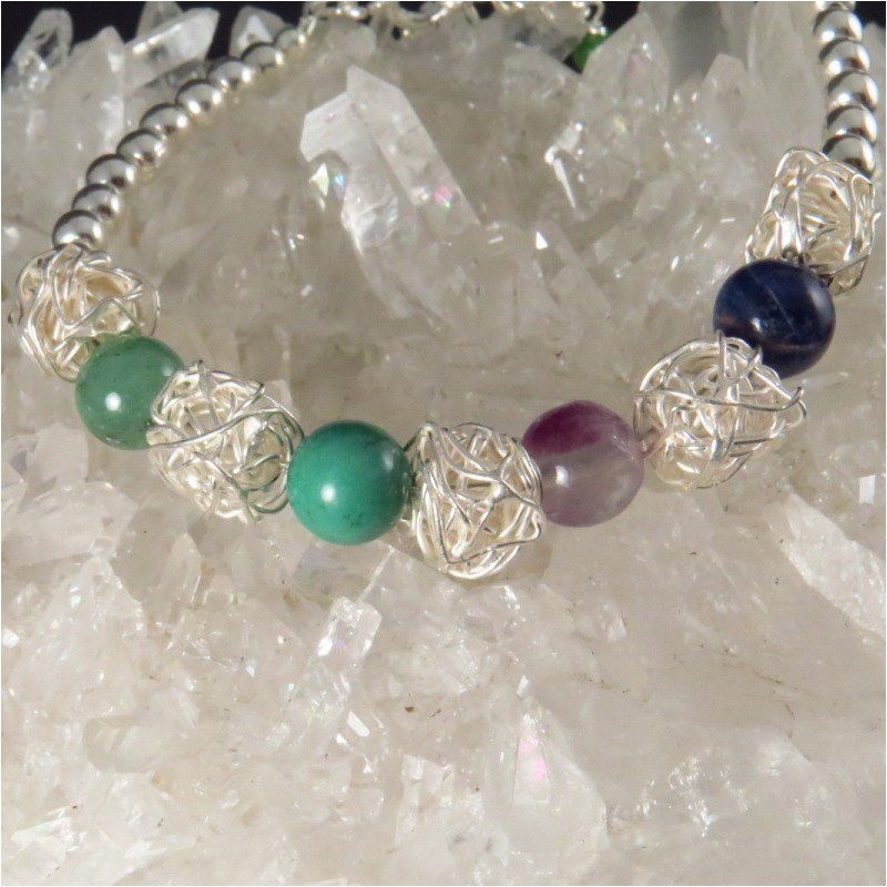 Pulsera piedras semipreciosas y plata Pulsera piedras semipreciosas y plata