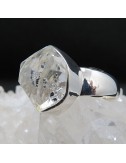 Anillo diamante Herkimer y plata