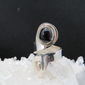 Anillo ónix y plata