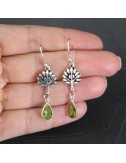 Pendientes olivino y plata