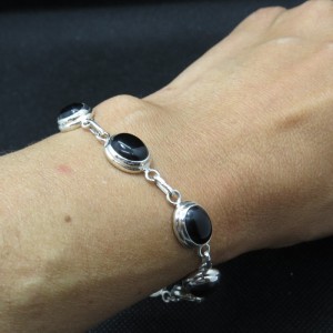 Pulsera joyería en plata ónix