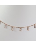 Collar oro rosa y circonitas