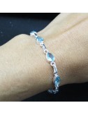 Pulsera joyería en plata de topacio y plata 925 mm