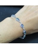 Pulsera joyería en plata de topacio mistico y plata 925 mm