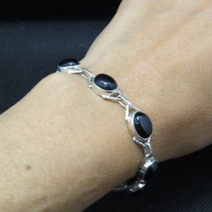 Pulsera joyería en plata ónix