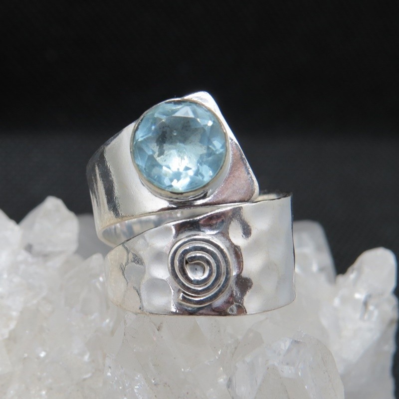 Anillo topacio y plata