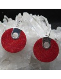 Pendientes coral y plata