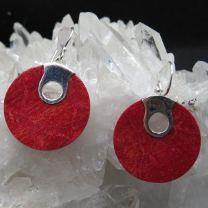 Pendientes coral y plata