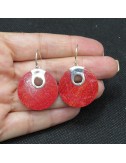 Pendientes coral y plata