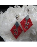 Pendientes coral y plata