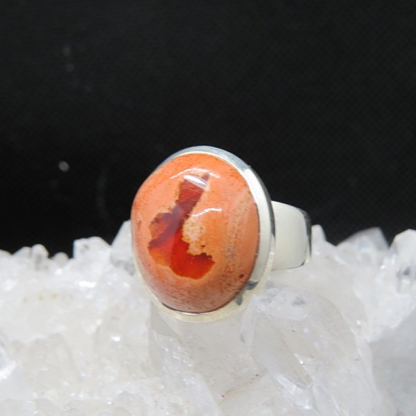 Anillo ópalo de fuego y plata