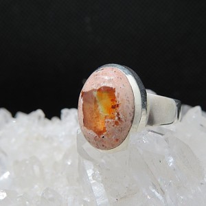 Anillo ópalo de fuego y plata