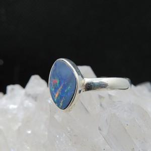 Anillo ópalo y plata