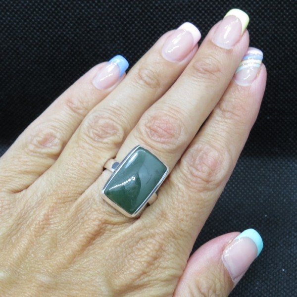 Anillo jade y plata