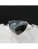 Anillo obsidiana arco iris y plata