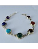 Pulsera siete chakras y plata