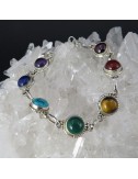 Pulsera siete chakras y plata