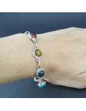 Pulsera siete chakras y plata