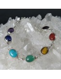 Pulsera joyería en plata siete chakras